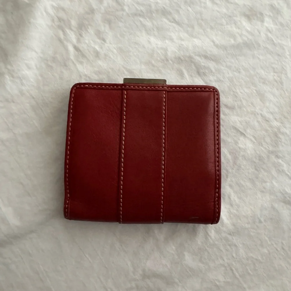 Coach Red Leather Mini Coin Wallet - Picture 2 of 5
